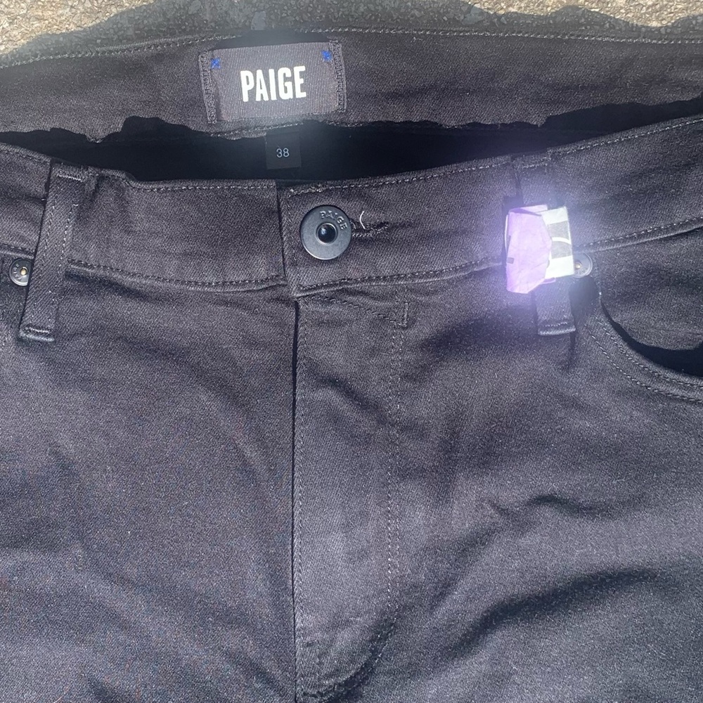 Paige Men’s Black Shadow Jeans, Size 38, Black,